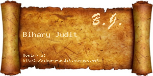 Bihary Judit névjegykártya